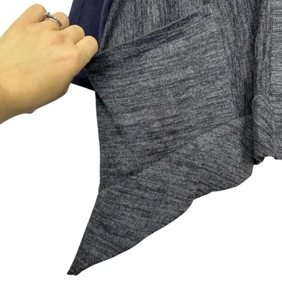 LOGO Asymmetric Zip Cardigan Jacket 2X Gray Knit Faux Suede Lagenlook Grunge - Picture 5 of 8